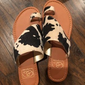 Faux Cowhide Sandals